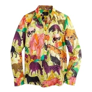 J. Crew Ratti Safari Print Pullover Shirt